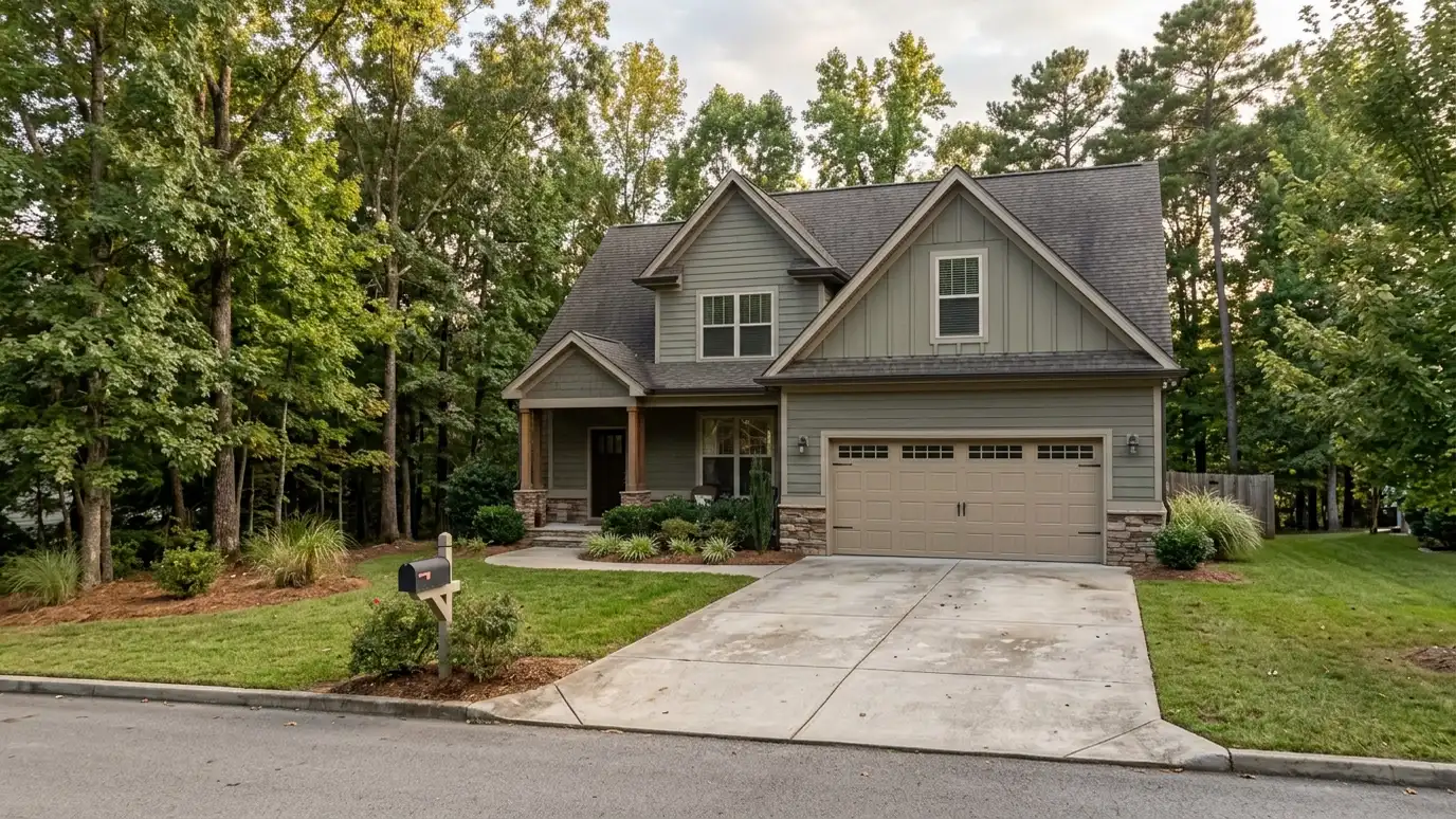 A well-kept home in Gallatin, Tennessee with a clean garage door on a quiet street