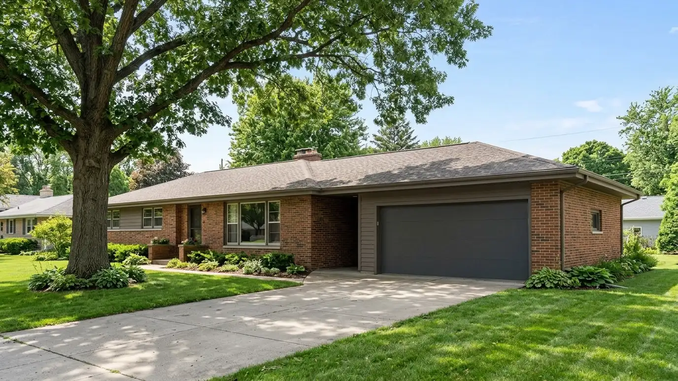 A well-kept home in Madison, Tennessee with a clean garage door on a quiet street