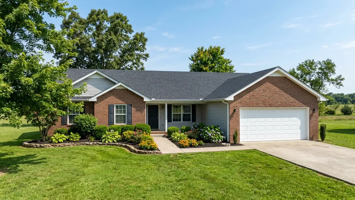 A well-kept home in Portland, Tennessee with a clean garage door on a quiet street