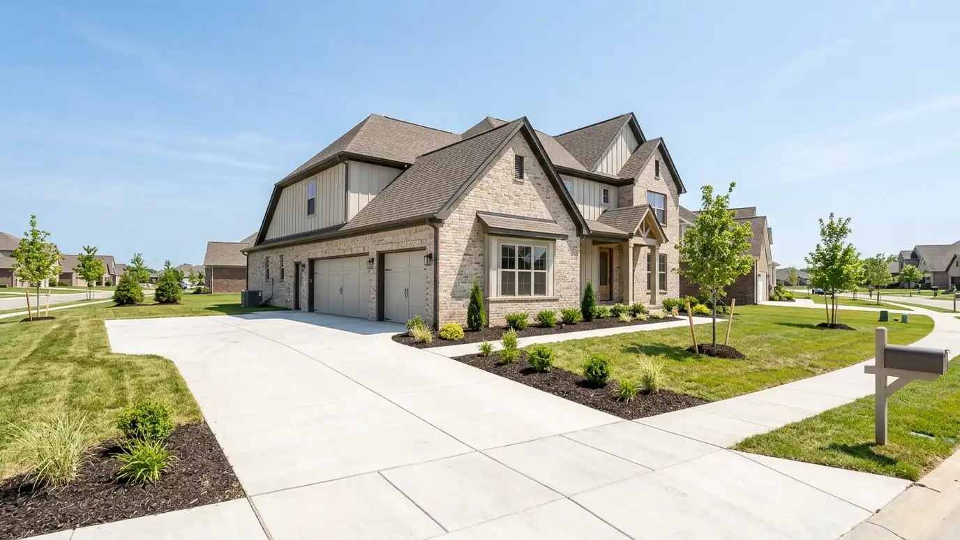 A well-kept home in Spring Hill, Tennessee with a clean garage door on a quiet street