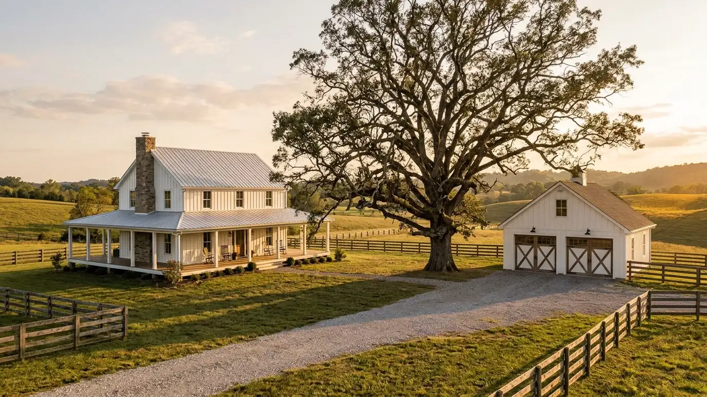A well-kept home in Thompsons Station, Tennessee with a clean garage door on a quiet street